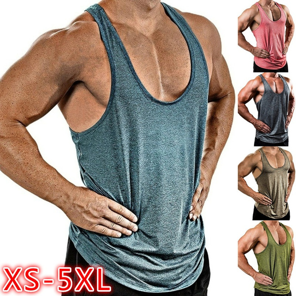 Men's Tank Top Muscle Men's Sports Casual Solid Color Men's Sleeveless  T-Shirt