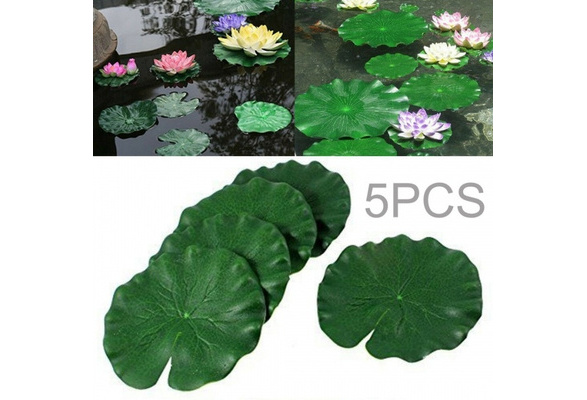 5Pcs Artificial Fake Lotus Flowers Water Lily Floating Plants Pool Fish Tank
