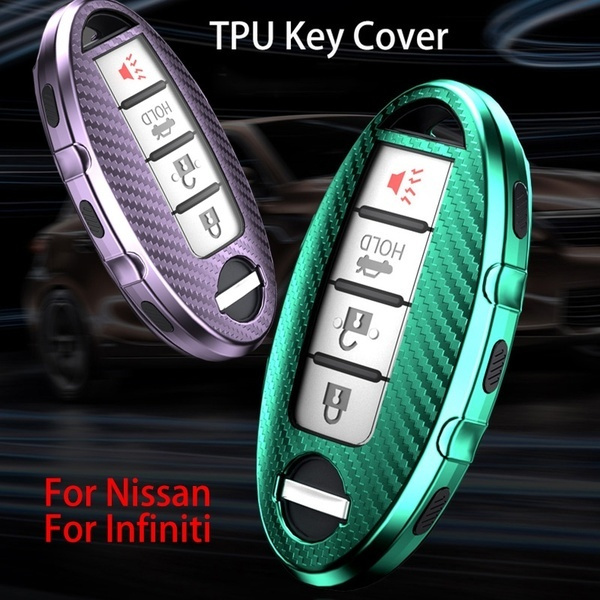 TPU Carbon Fiber Car Key Cover For Nissan Qashqai J10 J11 X-Trail T31 ...