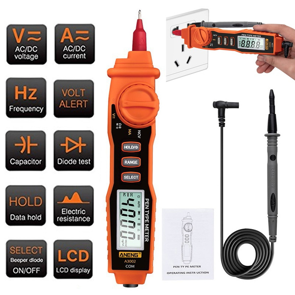 Continuity Buzzer Tests Diodes with Temperature Meter ANNMETER AN-37B Current Digital Multimeter DC AC Voltage NCV Tester Resistance Continuity Buzzer Tests Diodes with Temperature Meter ANNMETER AN-37B Current Digital Multimeter DC AC Voltage NCV Tester Resistance