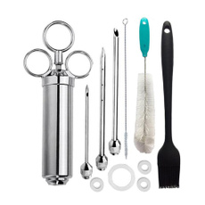 Stainless Steel, Silicone, marinadeinjector, Kit