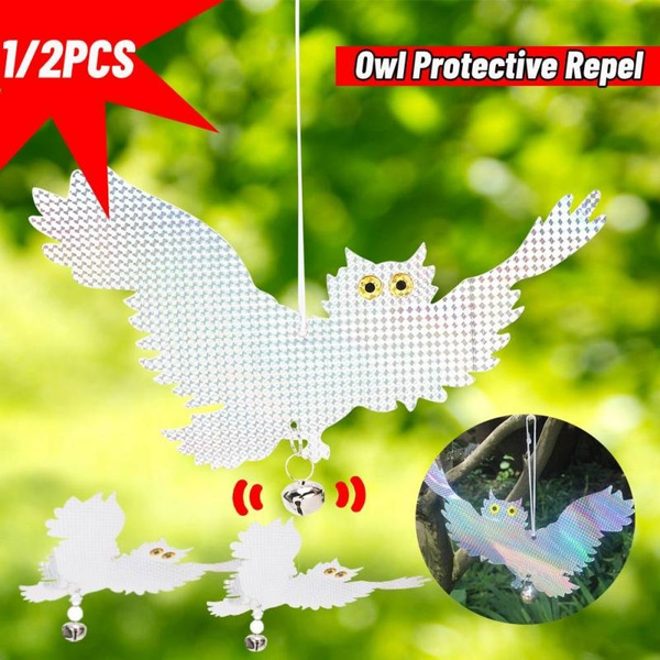 2PCS Owl Bird Repellent Control Scare Device Reflective Woodpecker Deterrent 