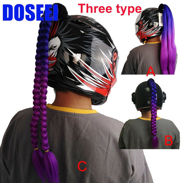 Ponytail Motorcycle Helmet Wig Hair 1pcs 31# Pure Hand-made Helmet Braids 