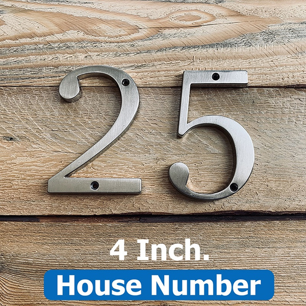 4 Inch.Silver House Number 10cm Height Door Number Sign Plate Mailbox