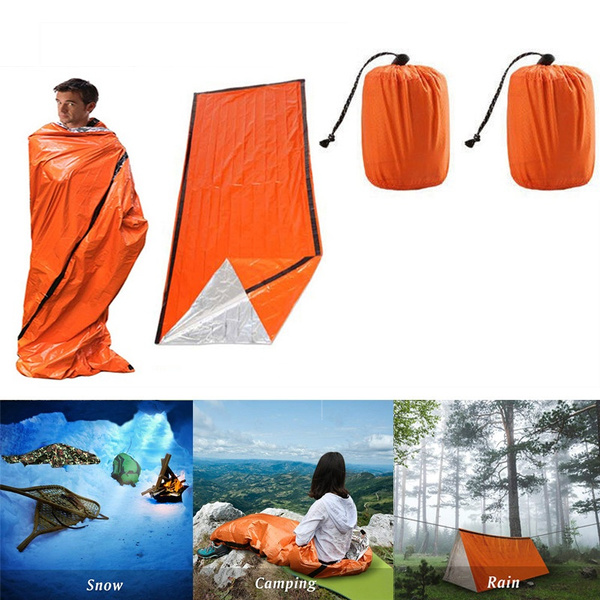 Portable PE Survival Sleeping Bag Outdoor Thermal Keep Warm Waterproof  Camouflage Emergency Blanket Camping Sun Protection | Wish