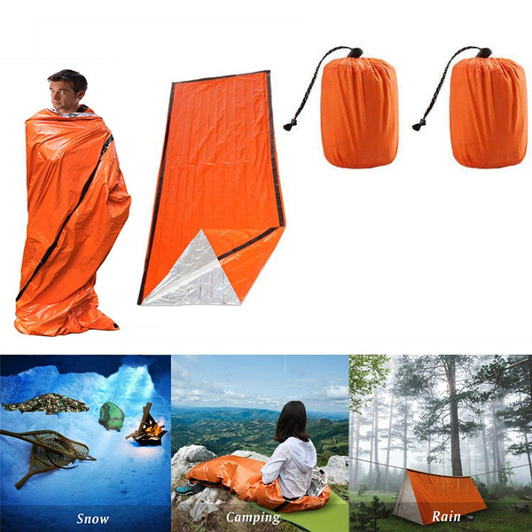 Portable PE Survival Sleeping Bag Outdoor Thermal Keep Warm Waterproof Camouflage Emergency Blanket Camping Sun Protection | Wish
