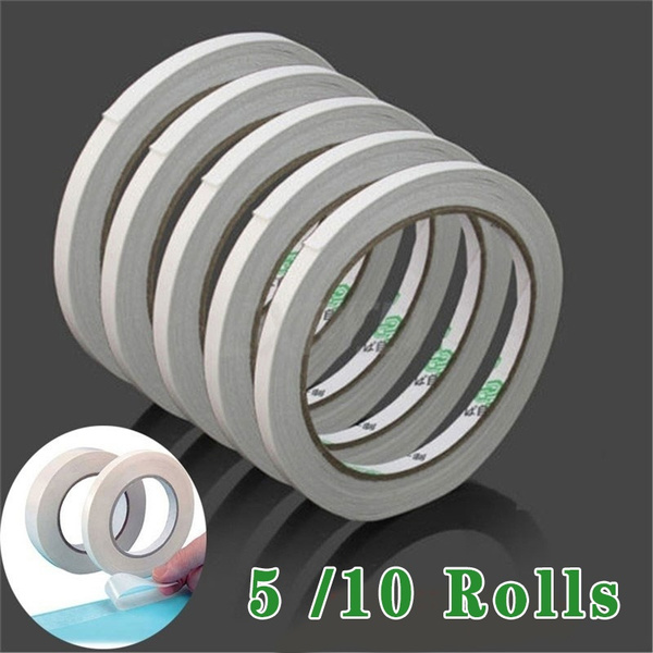 5 10 Rolls Strong Adhesive Clear Double Sided Tape Paper Strong Ultra Thin High Adhesive Cotton Double Sided Tape Diy Craft Decorative Tape Wish