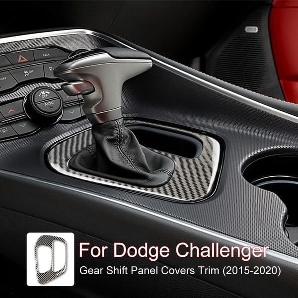 Red Carbon Interior Gear Shift Panel Cover Trim For Dodge Challenger 2015-2020