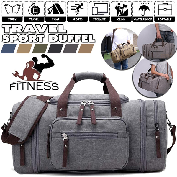 Men's Travel Duffle Bag, Large Capacity Portable Handbag Overnight