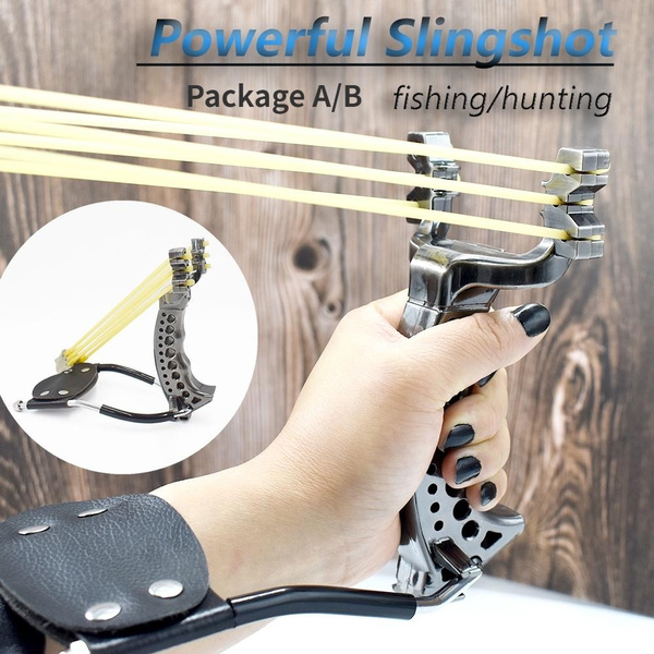 Multi-function Slingshot Powerful Shooting Fish Catapult Hunting Bow Fishing  SlingShot Arrow Kit