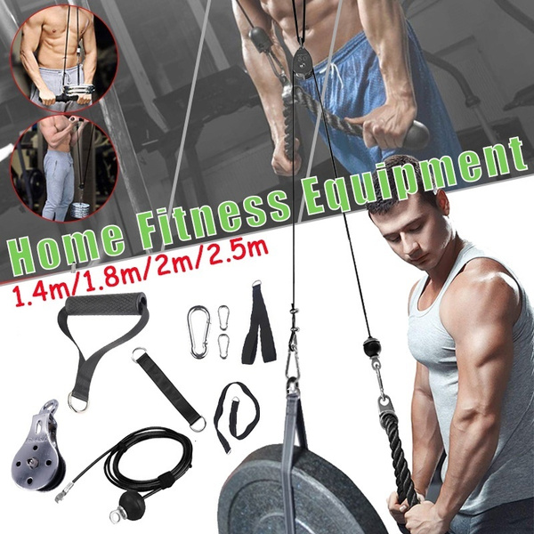 Fitness Pulley Cable Machine System Biceps Triceps Arm Blaster Hand Strength DIY 