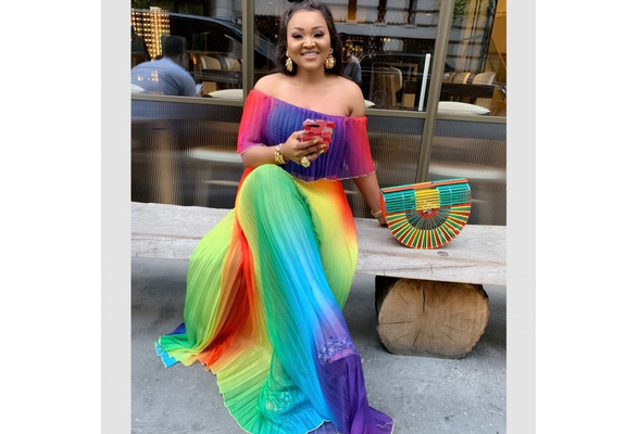 High Quality Rainbow Long Maxi Dresses for Women Dashiki Summer Plus Size  Sexy SunDress Ladies Traditional African Clothing Fairy Dreaes | Wish