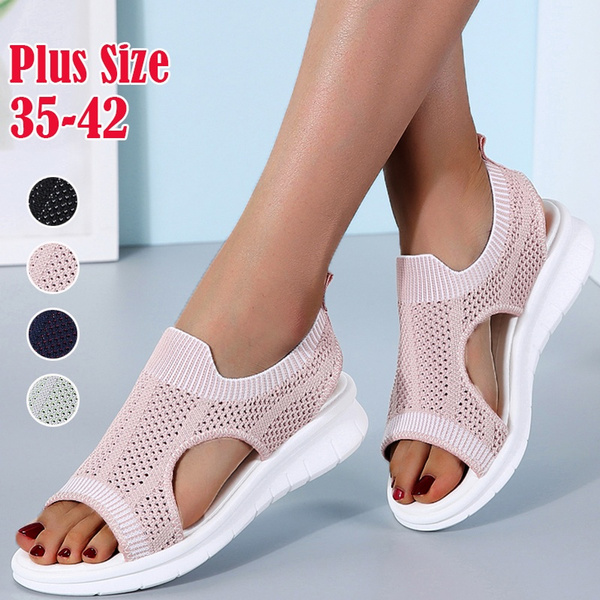 Women Sandals Summer Women Shoes Breathable Lightweight Tennis Shoes for Women Casual Sandals Sandale Femme Sandalias Mujer Size 35 42