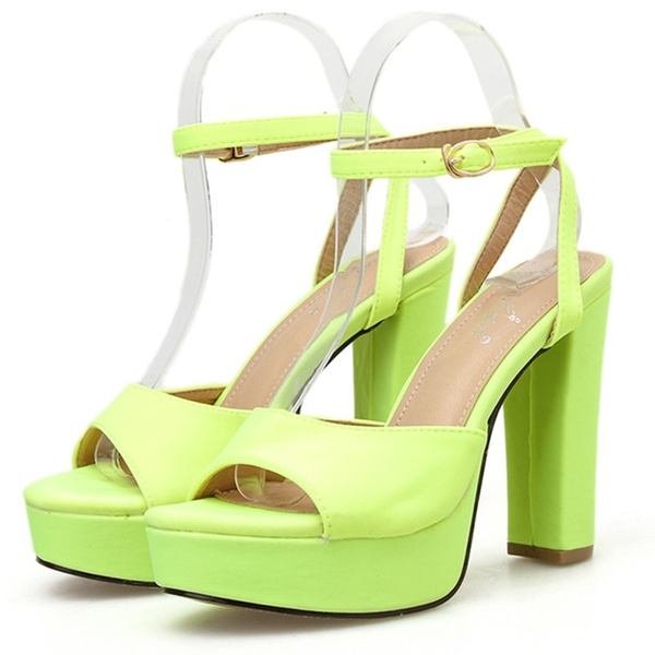 neon green platform heels