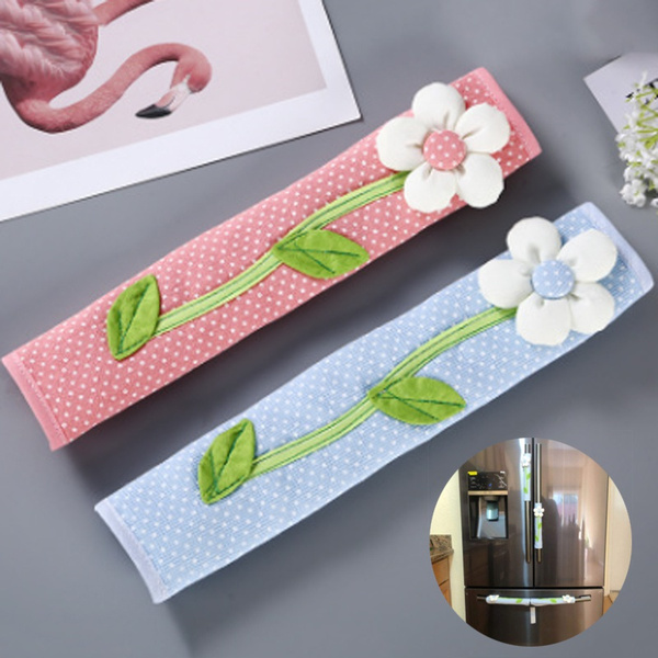 2 Pcs/pack Pastoral Flower Polka Dot Door Refrigerator Handle Cover Gloves Home Kitchen Accessories | Wish
