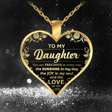 Heart, goldchainnecklace, Jewelry, Family
