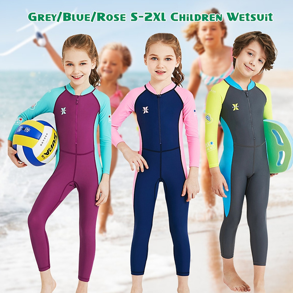 Long Sleeve Swimming Diving Wetsuit for Children Anti UV Full Body Swimwear Kids 
