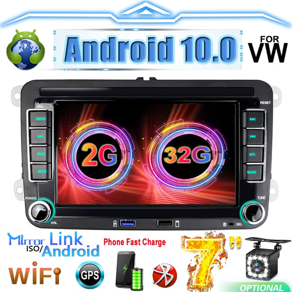 Newest 2 32g Android 10 0 Gps Audioradio Car Stereo Radio 7 Tft Touch Screen Car Mp5 Player With Bluetooth Wifi Gps Two Usb Port Fm Radio Receiver For Vw Wish