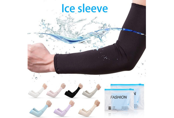Details about   1Pair Unisex Cooling Arm Sleeves Cover UV Sun Protection Fingerless Outdoor 