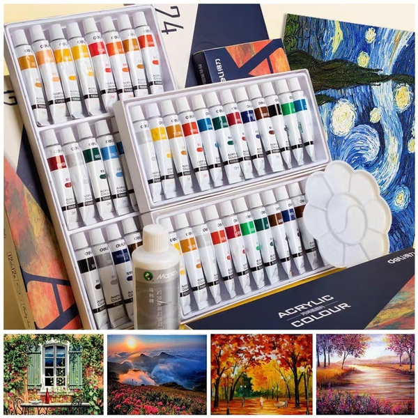 12 Colors/set of DIY Art Painting Paint Professional Acrylic Paint