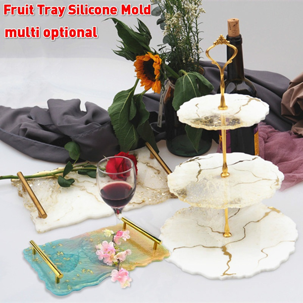 Bricolage résine époxy Silicone assiette de fruits moule coaster artisanat