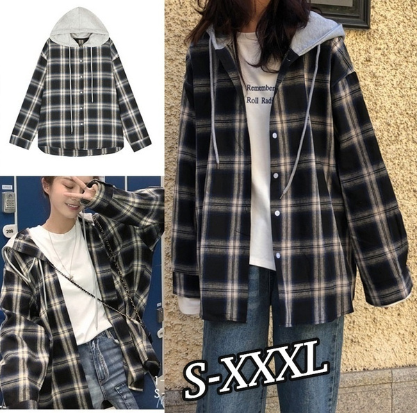 Checkered hoodie women's sale