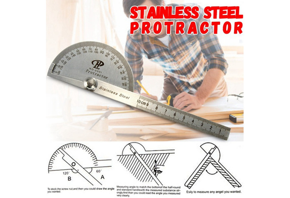 BTMB 180 Degrees Round Head Protractor Angle Ruler Finder Arm Rule Measure Tool for Woodworking,Craftsman,Painting 100mm