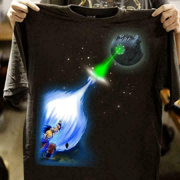 Goku Vs Death Star Men T Shirt Cotton Black S 5xl Funny Vintage Gift For Men Wish