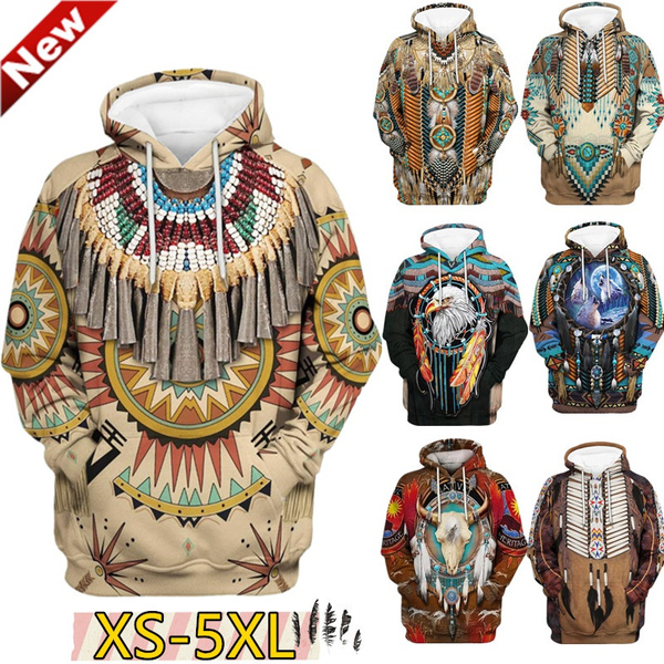 Unisex Spring/Autumn Native Indian Tribe Pattern Printed Hoodies Mens Women  Casual 3d Printed Cosplay Thin Sweatshirt Hoodies Jacket