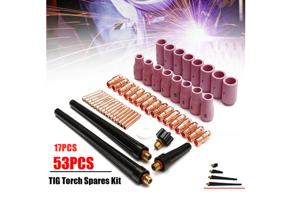 TIG Weld Collet Body Gas Nozzle Kit Fit WP-9 20 25 TIG Welding Torch 16pcs 