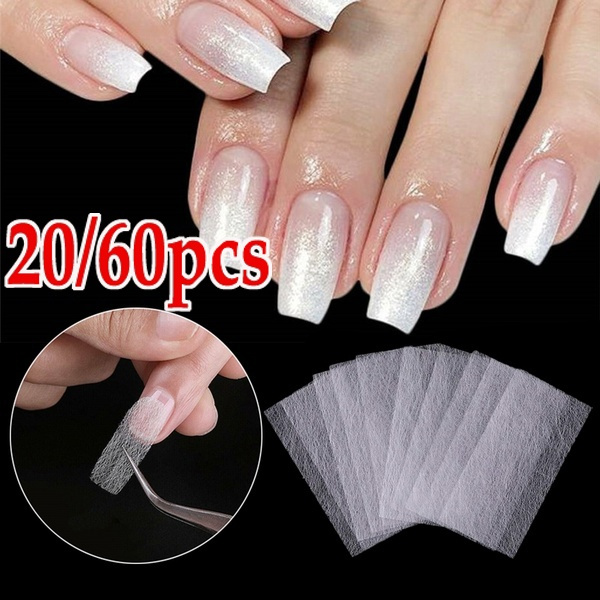 60pcs Nail Art Non Woven Silk Fiberglass Gel Tips Nail Extension Fiber Glass Form Acrylic Nails Tips Quick Building Manicure Art Tools Wish
