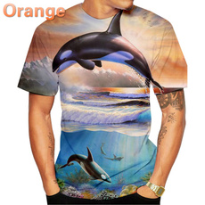 Summer, killerwhaleprinttshirt, polyestertshirt, Necks