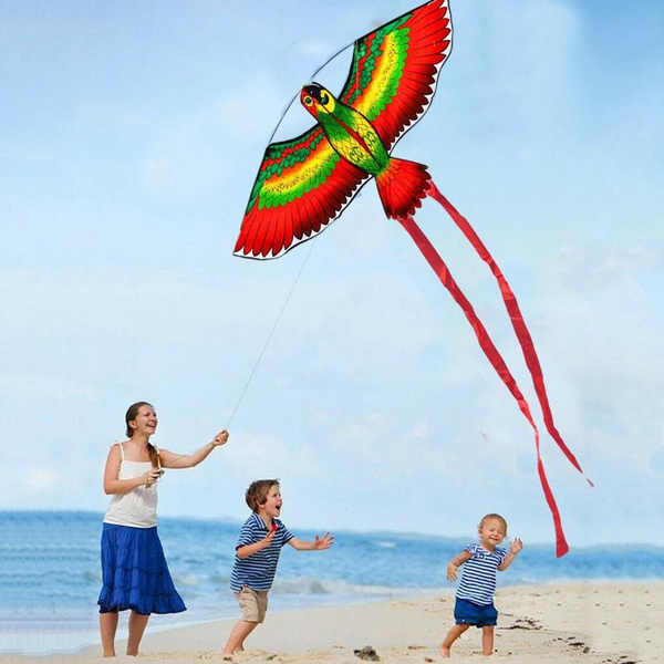 NEW Kites For Kids Children Lovely Cartoon Parrot Kites With Flying Line 