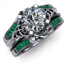 DIAMOND, wedding ring, Silver Ring, Engagement Ring