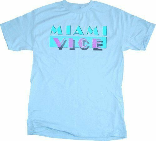 Miami Vice Light Blue Logo T-shirt | Wish