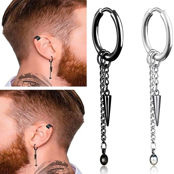 mens chain earrings