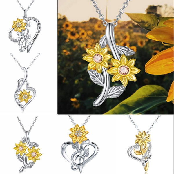 Sunflower Necklace S925 Sterling Silver 