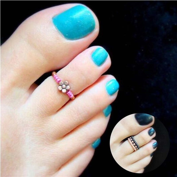 Celebrity Women Girl Beach Barefoot Rhinestone Toe Ring Finger Foot Ring Jewelry 