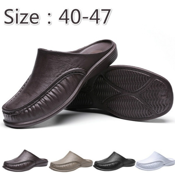 Men's Midsummer Comfortable Slippers Leather Slippers Soft Bottom Men's ...