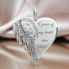 Heart, Jewelry, Angel, 925 silver necklace