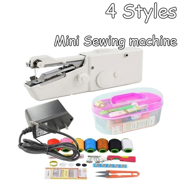 Portable Mini Handheld sewing machines Stitch Sew needlework Cordless  Clothes Fabrics Electric Sewing Machine Stitch Set