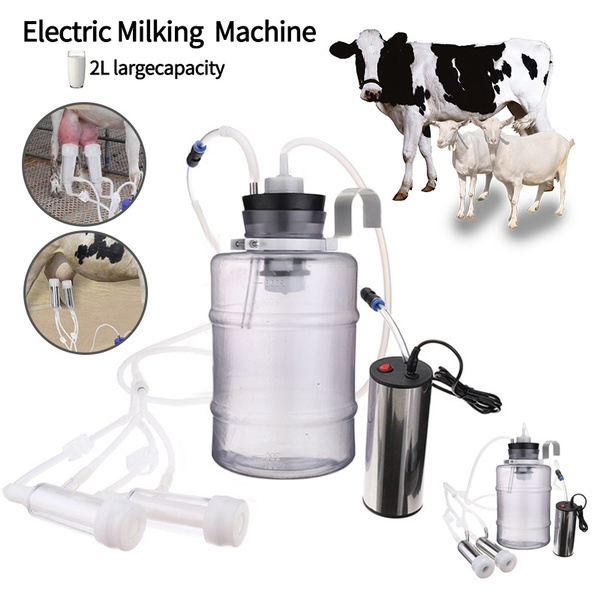 2L Portable Electric Milking Machine Powered Vacuum Pump For Sheep Goat   T%^ 