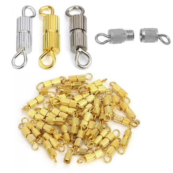 20pcs/lot Copper Screw Clasps Jewelry Components Connectors Fit DIY Necklace  Bracelet Jewelry Making Findings