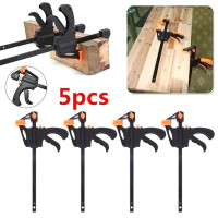 Size : 1pcs HXSD Gadget Tool DIY Adjustable Hand Wood Working Spreader 4 Inch Clip Kit Quick Ratchet Release F Clamp Speed Squeeze Work Bar Clamp