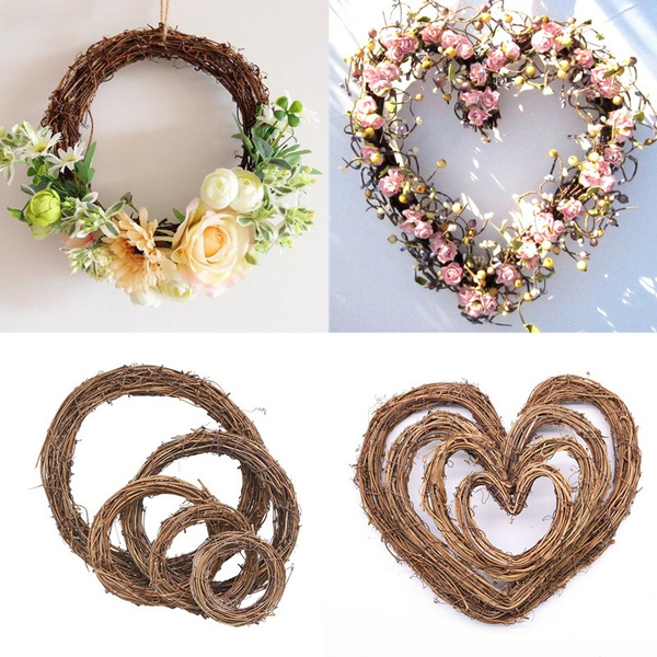 Details about   Heart Star Rattan Circle Stem Branch Ring Wreath Christmas Home Decor DIY V5S3 