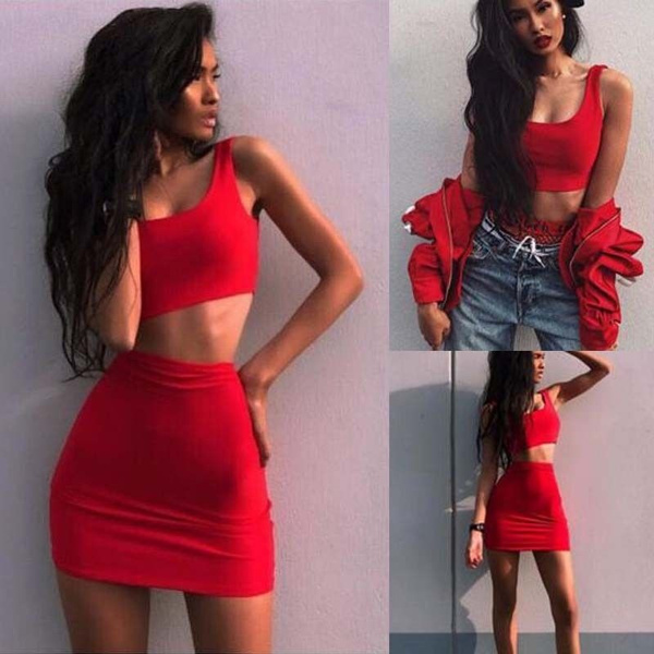 Red Bodycon Skirt