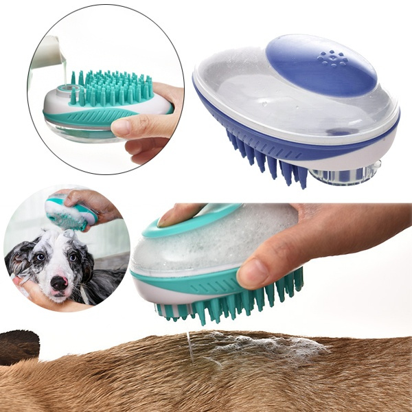 Silicone Pet Bath Brush Dog SPA Massage Comb Dogs Cats Shower Hair Grooming  Comb Dog Cleaning Brush Pet Supplies