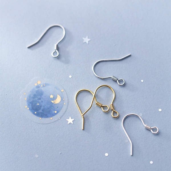 Jewelry 925 Sterling Silver Fishhook Earring Hook DIY Findings 