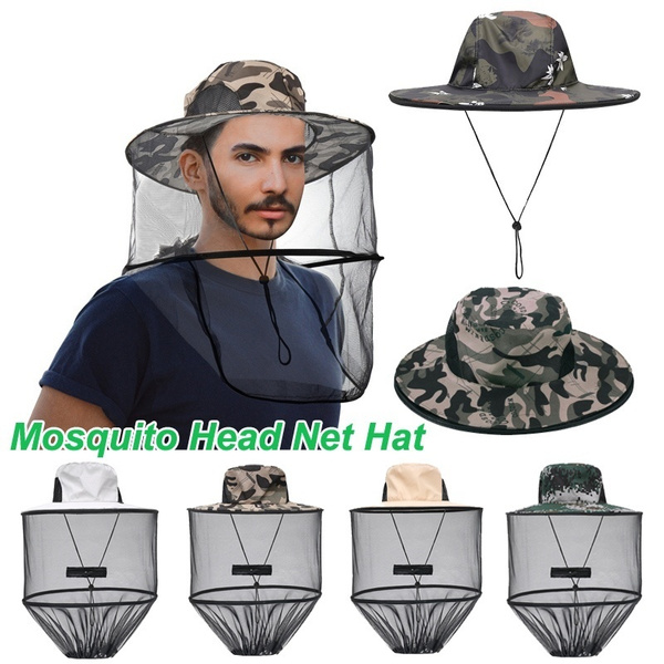 7 Colors Mosquito Head Net Hat with Hidden Net Mesh, Outdoor Fishing Hat  Repellent Protection From Insect Bee Mosquito for Outdoor Lover Men or Women
