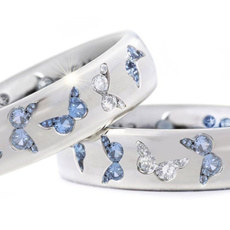 Sterling, DIAMOND, butterlfy, wedding ring